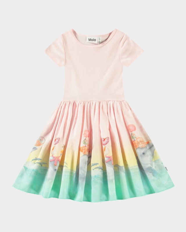 Girl's Cissa Graphic Combo Dress, Size 3T